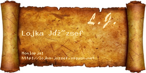 Lojka József névjegykártya